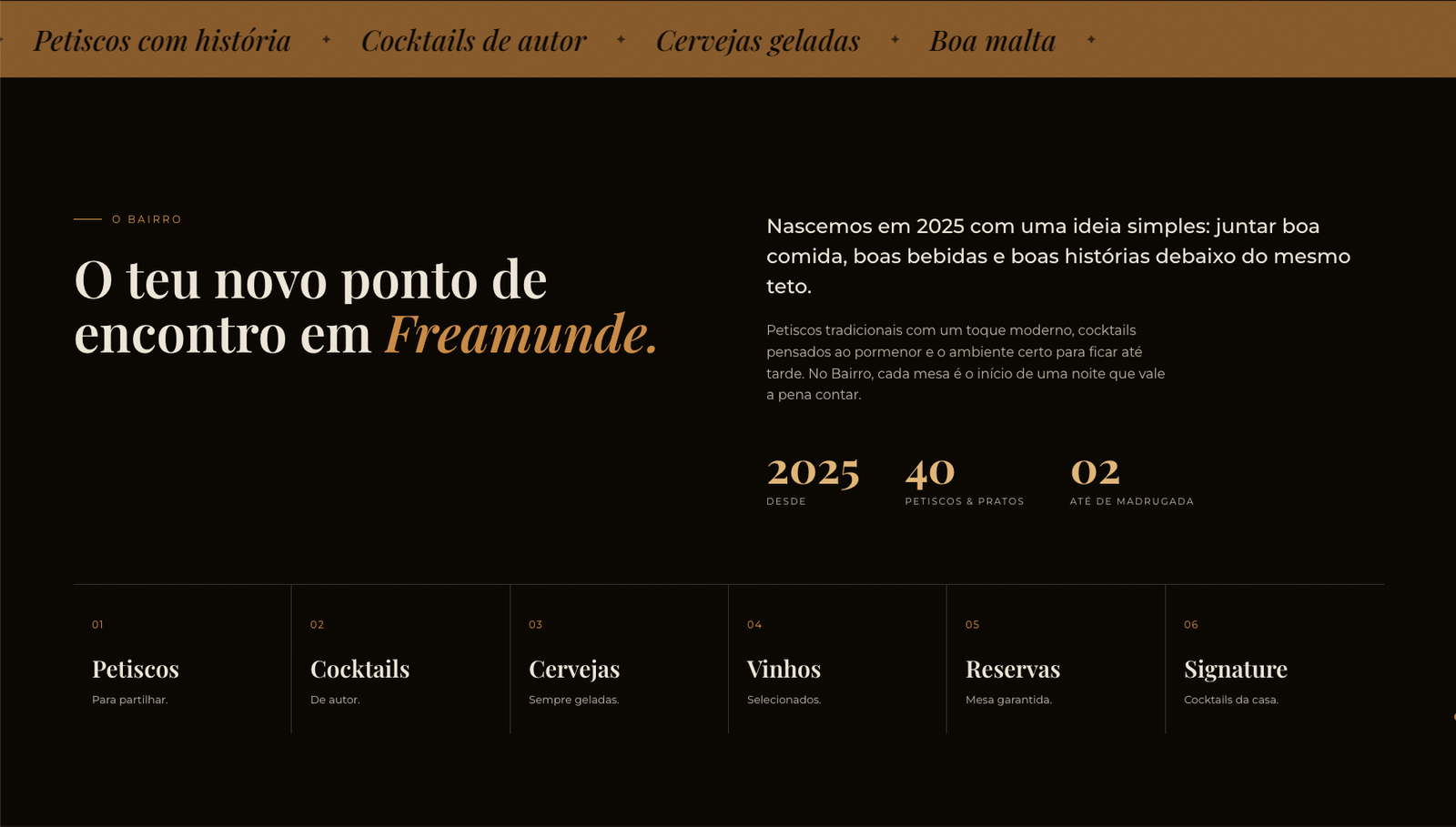Ecrã de reservas do site Bairro Petiscaria Bar